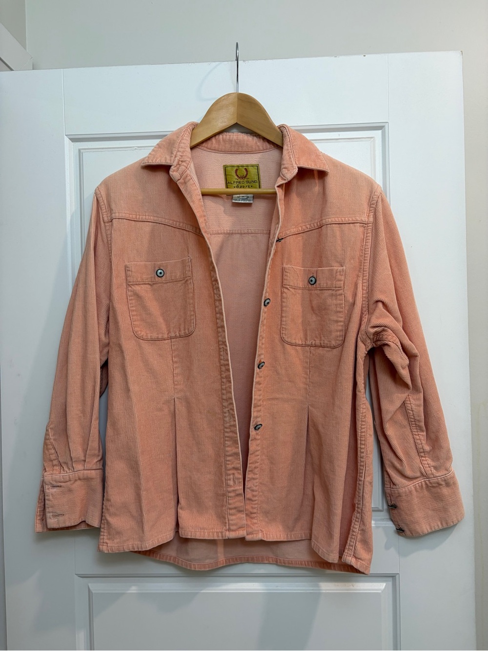ALFRED SUNG Peach Corduroy Shacket